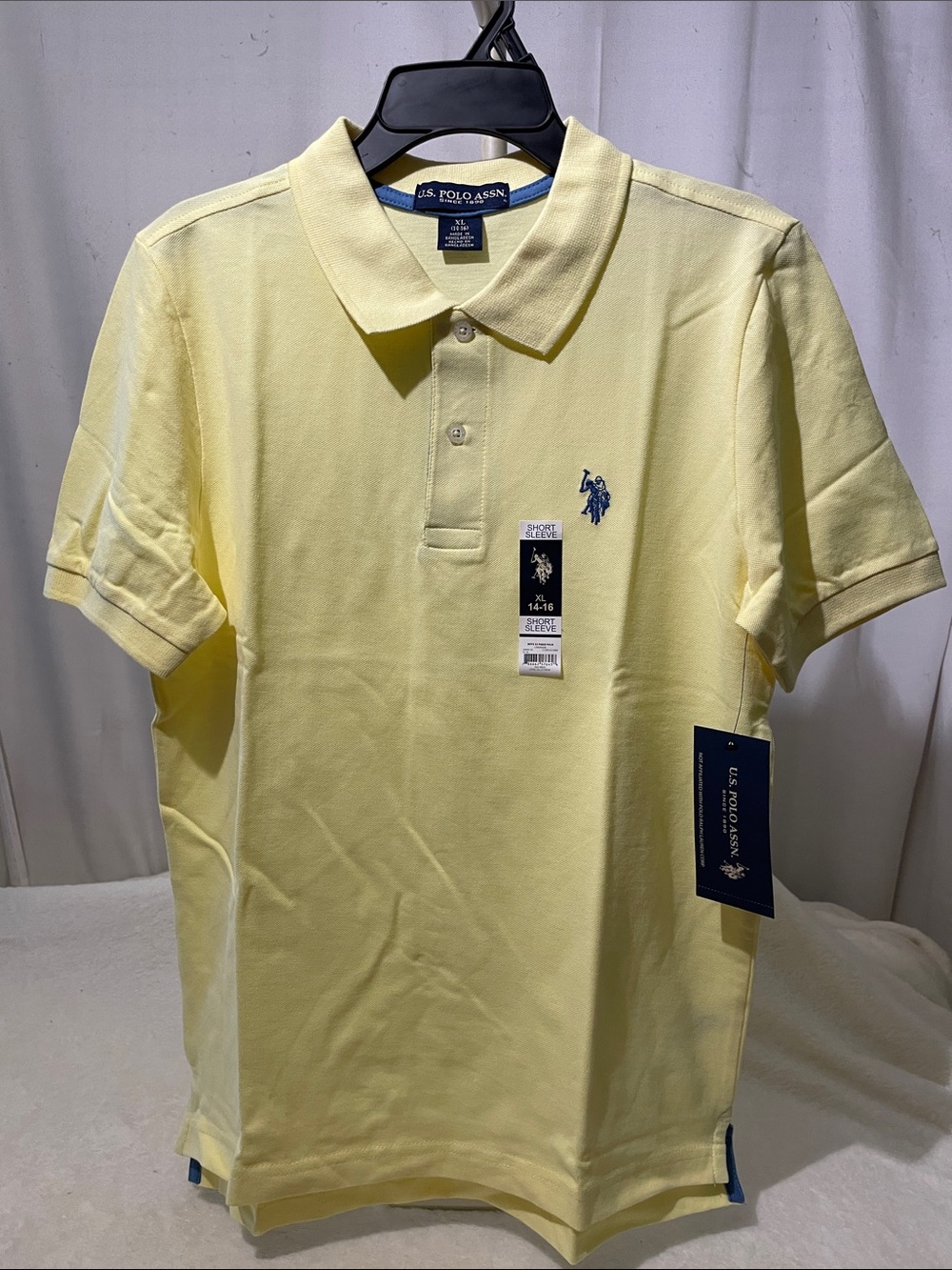 U.S. Polo Assn. Boys Pale Yellow Short Sleeve Polo